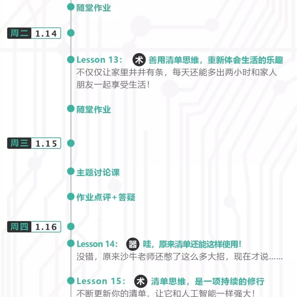 沙牛清单21天实训营